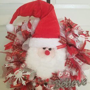 CHRISTMAS wreath, 23" - "I Belive in Santa Clause